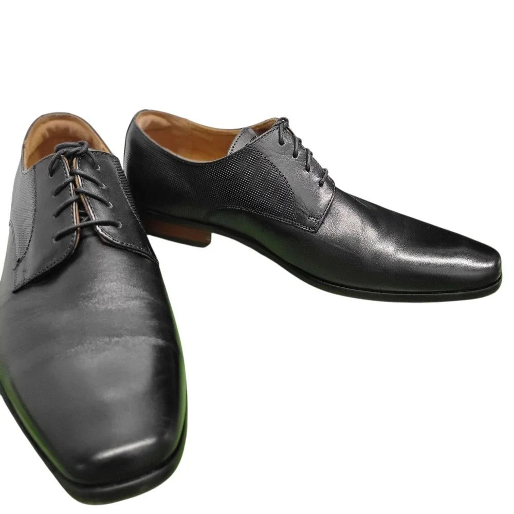 Florsheim Mens‎ Black Leather Lace Up Dress Shoes Business  9.5D (medium) HG9240